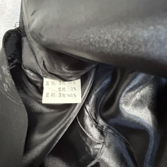 TCH Men’s Black Jacquard Chinese Dragon Winter Jacket Coat XL Mandarin Collar - Picture 5 of 9